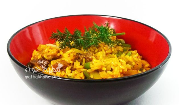 وصفة أرز باللحم وصلصة الصويا من مطبخ حواء