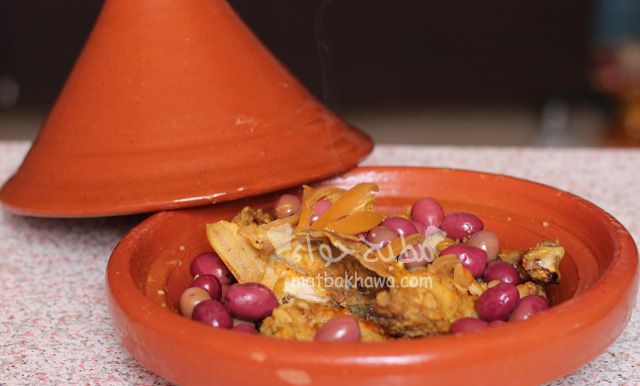وصفة طاجين بالدجاج والزيتون من مطبخ حواء